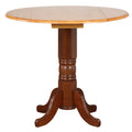 Sunset Trading Oak Selections 42 Inch  Round Extendable Drop Leaf Pub Table | Nutmeg Brown And Light Oak | Counter Height Dining | Se
