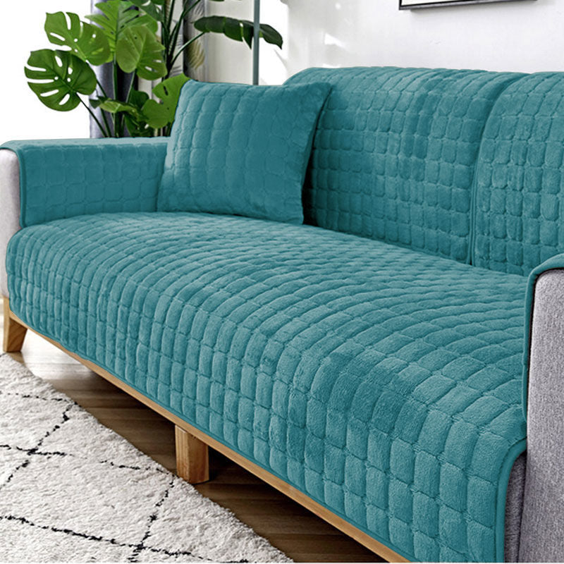 Plush Winter Thick Non-Slip Sofa Cover, Flannel Couch Seat Pad Universal Sofa Protector