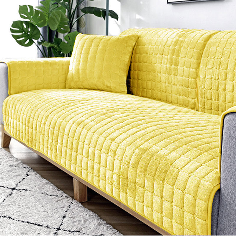 Plush Winter Thick Non-Slip Sofa Cover, Flannel Couch Seat Pad Universal Sofa Protector