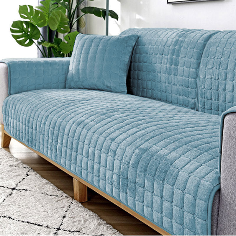 Plush Winter Thick Non-Slip Sofa Cover, Flannel Couch Seat Pad Universal Sofa Protector