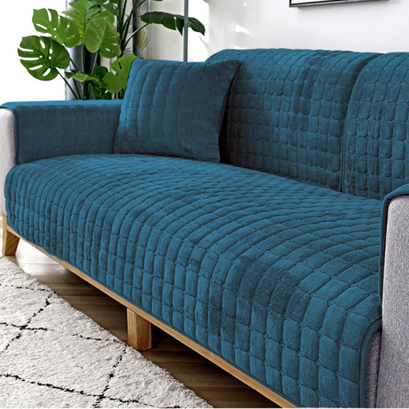 Plush Winter Thick Non-Slip Sofa Seat Pad Flannel Universal Decoration Couch Cover