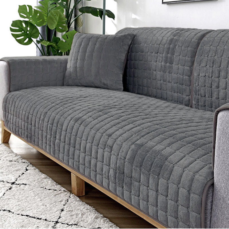 Plush Winter Thick Non-Slip Flannel Sofa Seat Pad, Universal Sofa Towel Decoration Cover