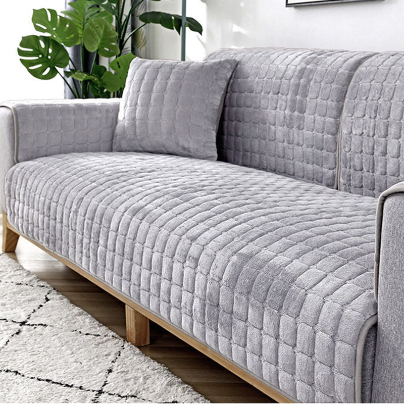 Plush Winter Thick Non-Slip Flannel Sofa Seat Pad, Universal Sofa Towel Decoration Cover