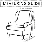 Stretch Spandex Nordic Floral Removable Wing Chair Cover, Relaxing Seat Covers Slipcovers for Armchairs