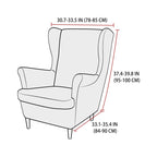 Velvet Wing Chair Cover Stretch Spandex Wingback Chair Cover Elastic Armchair Cover Sofa Covers with Seat Cushion Cover