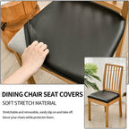 Waterproof PU Leather Square Chair Seat Cover Kitchen Dining Seat Slipcovers