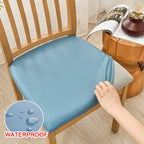Waterproof PU Leather Square Chair Seat Cover Kitchen Dining Seat Slipcovers