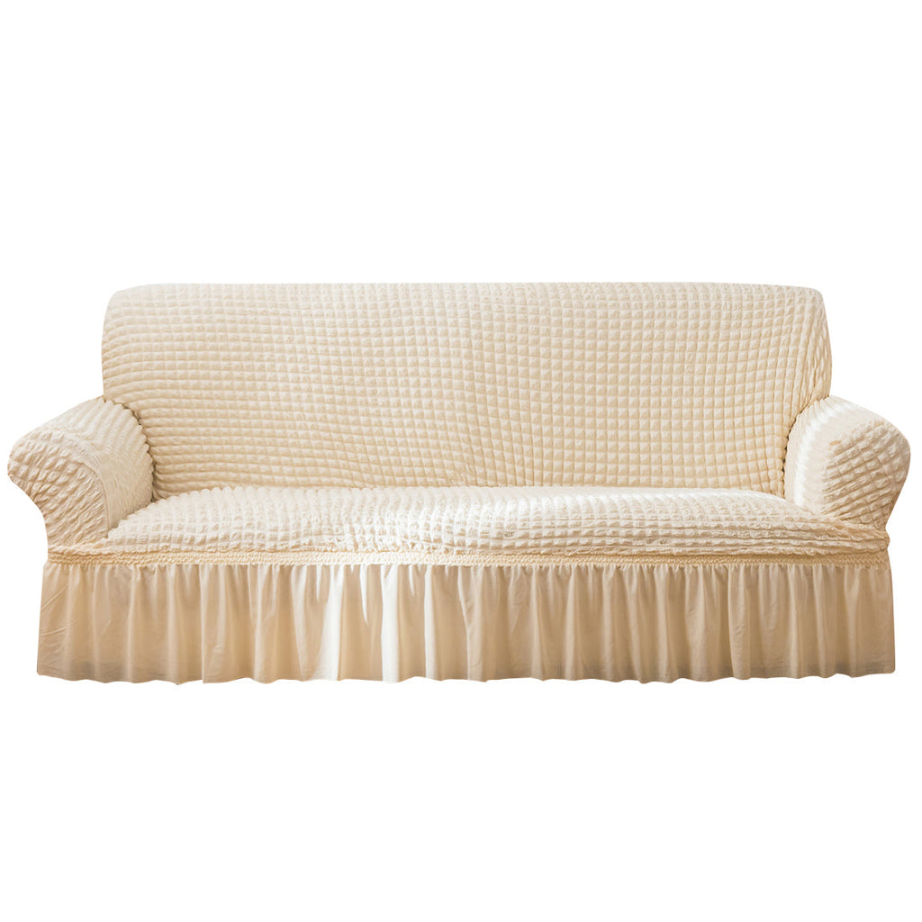 Seersucker Sofa Slipcover with Skirt Stretch Couch Slipcover Easy Fit Universal Furniture Protector