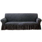 Seersucker Sofa Slipcover with Skirt Stretch Couch Slipcover Easy Fit Universal Furniture Protector