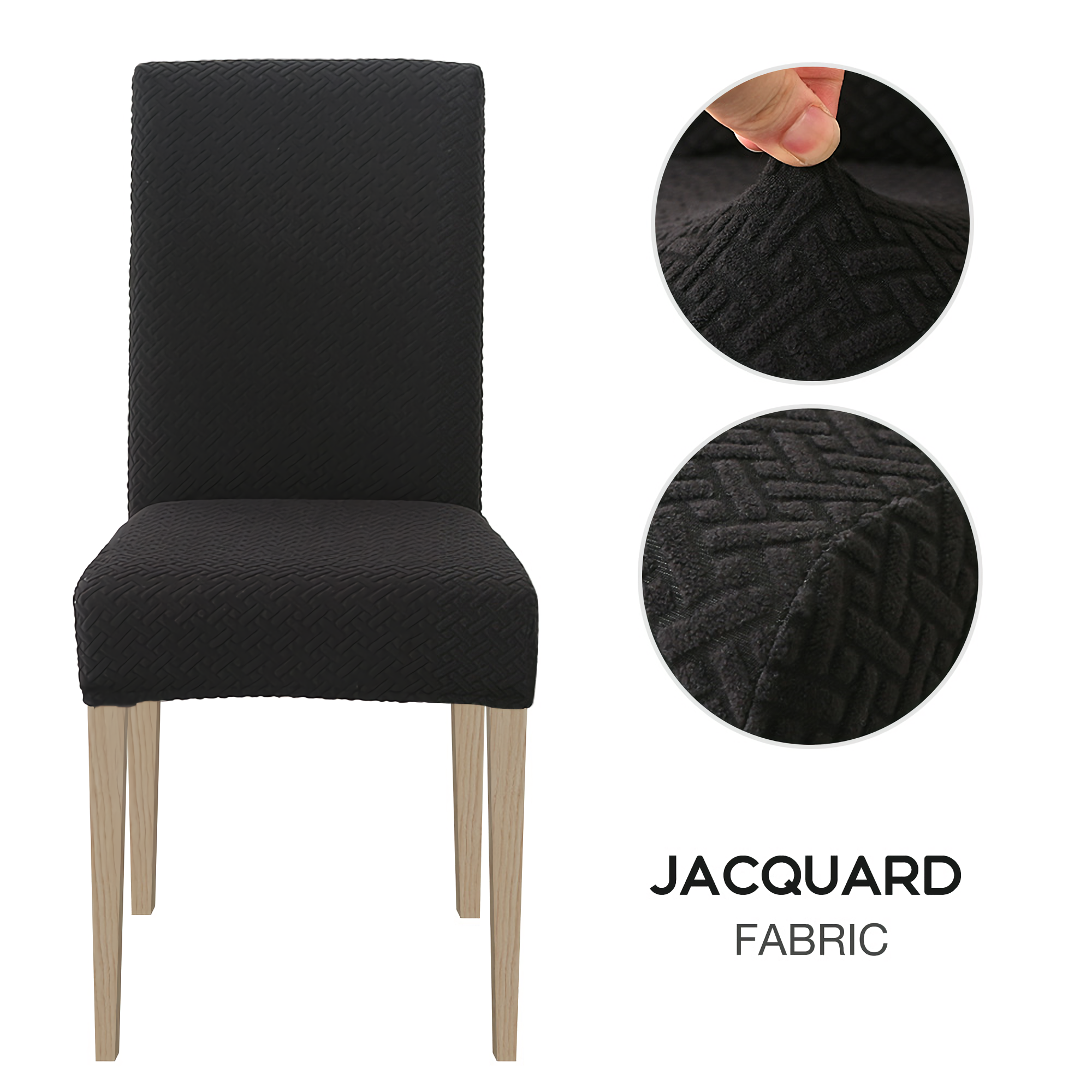 High Stretch Dining Chair Cover, 1/2/4/6pcs Jacquard Spandex Slipcover