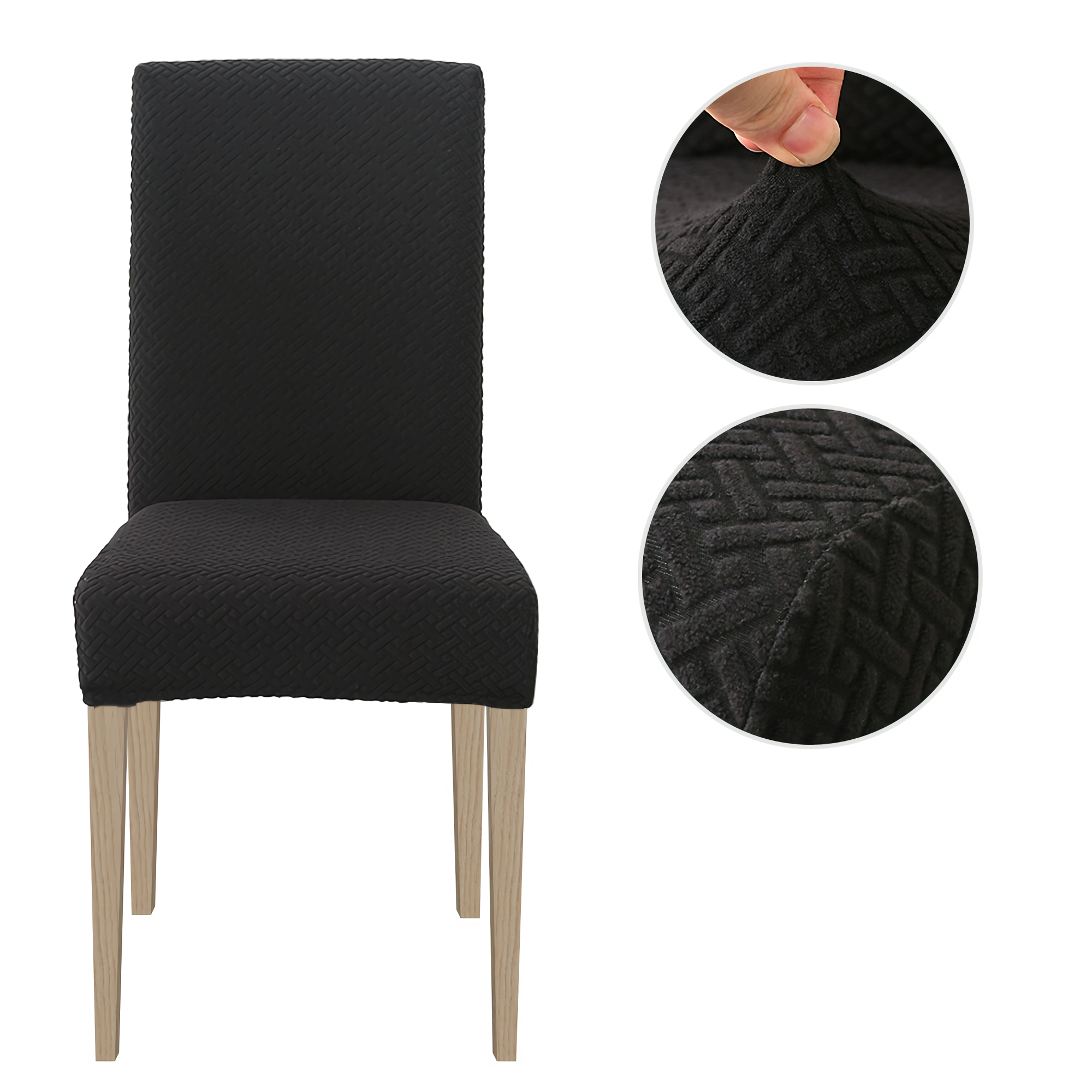 High Stretch Dining Chair Cover, 1/2/4/6pcs Jacquard Spandex Slipcover