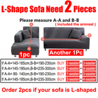 Water Resistant Sofa Cover for Living Room - Elastic Solid L Shaped Corner Sofa Cover - Fits 1/2/3/4 Seater Sofa, Couch, Armchair