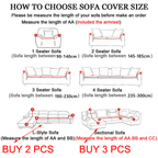 Water Resistant Sofa Cover for Living Room - Elastic Solid L Shaped Corner Sofa Cover - Fits 1/2/3/4 Seater Sofa, Couch, Armchair