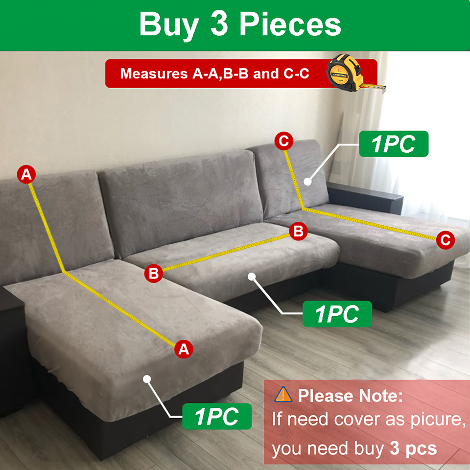 Water Resistant Sofa Cover for Living Room - Elastic Solid L Shaped Corner Sofa Cover - Fits 1/2/3/4 Seater Sofa, Couch, Armchair