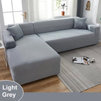 Water Resistant Sofa Cover for Living Room - Elastic Solid L Shaped Corner Sofa Cover - Fits 1/2/3/4 Seater Sofa, Couch, Armchair