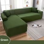 Water Resistant Sofa Cover for Living Room - Elastic Solid L Shaped Corner Sofa Cover - Fits 1/2/3/4 Seater Sofa, Couch, Armchair