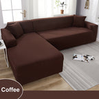 Water Resistant Sofa Cover for Living Room - Elastic Solid L Shaped Corner Sofa Cover - Fits 1/2/3/4 Seater Sofa, Couch, Armchair