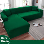 Water Resistant Sofa Cover for Living Room - Elastic Solid L Shaped Corner Sofa Cover - Fits 1/2/3/4 Seater Sofa, Couch, Armchair