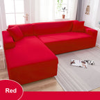 Water Resistant Sofa Cover for Living Room - Elastic Solid L Shaped Corner Sofa Cover - Fits 1/2/3/4 Seater Sofa, Couch, Armchair