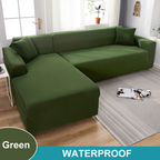 Water Resistant Sofa Cover for Living Room - Elastic Solid L Shaped Corner Sofa Cover - Fits 1/2/3/4 Seater Sofa, Couch, Armchair