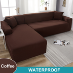 Water Resistant Sofa Cover for Living Room - Elastic Solid L Shaped Corner Sofa Cover - Fits 1/2/3/4 Seater Sofa, Couch, Armchair