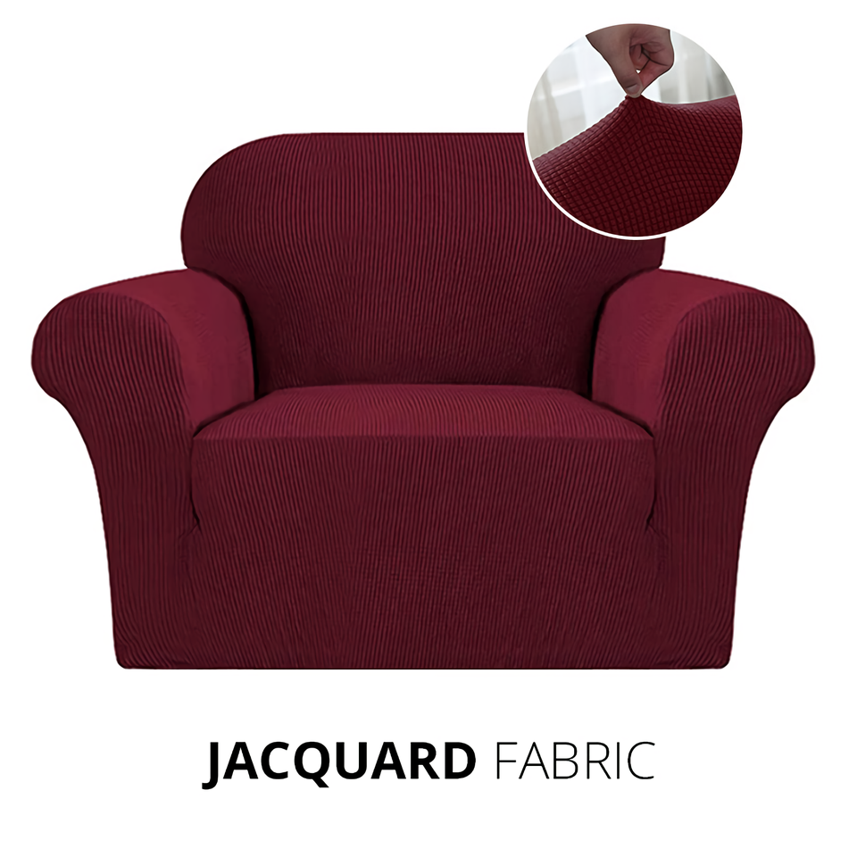 KAS Armchair Cover 4-Styles Elastic Sofa Cover Couch Covers for Living Room Stretchable Slipcover for Chairs - 1 Seater Chair Slip Cover