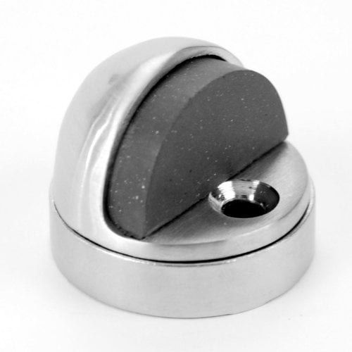 1445-626 Brushed Chrome Low Dome Door Stop With Riser - Brushed Chrome