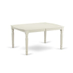 East West Furniture DOGR5-LWH-W 5 Piece Kitchen Table & Chairs Set Includes a Rectangle Dining Room Table with Butterfly Leaf and 4 Solid Wood Seat Chairs, 42x78 Inch, Linen White