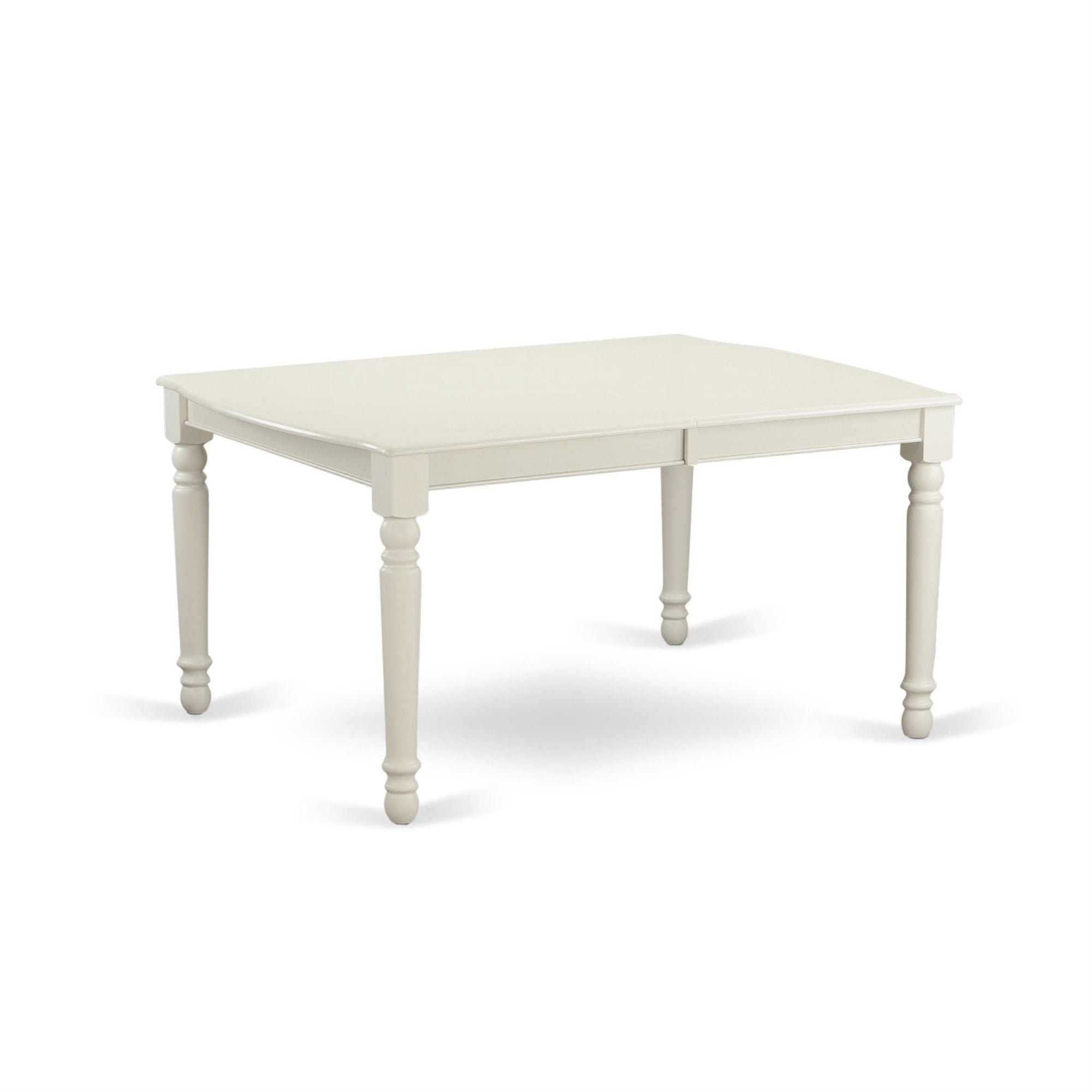 East West Furniture DOGR5-LWH-W 5 Piece Kitchen Table & Chairs Set Includes a Rectangle Dining Room Table with Butterfly Leaf and 4 Solid Wood Seat Chairs, 42x78 Inch, Linen White