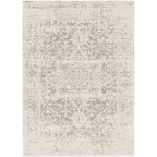 5' x 7' Distressed Oriental Area Rug in Light Grey / Beige