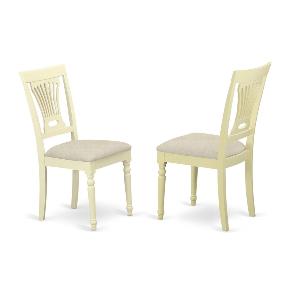 East West Furniture DOPL5-WHI-C 5 Piece Dinette Set for 4 Includes a Rectangle Dining Room Table with Butterfly Leaf and 4 Linen Fabric Kitchen Dining Chairs, 42x78 Inch, Buttermilk & Cherry