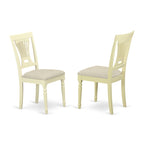 East West Furniture DOPL9-WHI-C 9 Piece Dining Table Set Includes a Rectangle Dining Room Table with Butterfly Leaf and 8 Linen Fabric Upholstered Chairs, 42x78 Inch, Buttermilk & Cherry