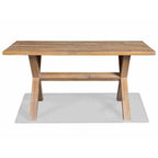 Modern Farmhouse Solid Pine Wood Dining Table in Distressed Driftwood Finish