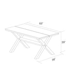 Modern Farmhouse Solid Pine Wood Dining Table in Distressed Driftwood Finish