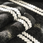 Non-Slip Sofa Cover with Thick Chenille Texture Woven Stripe Couch Protector Throw