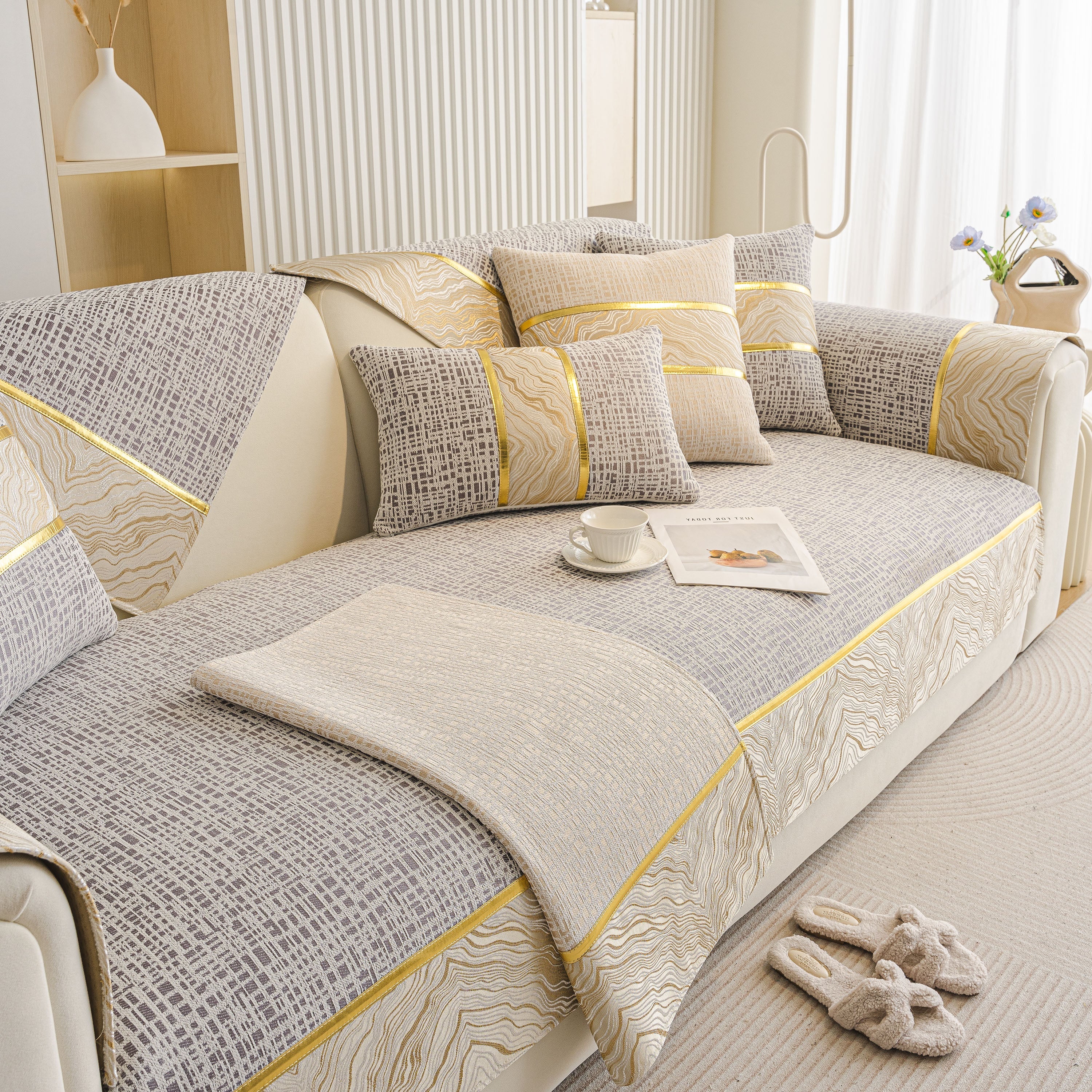 Modern Non-Slip Couch Slipcover, Soft, Durable & Washable Furniture Protector