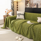 Sofa Cover Blanket Throw with Tassels, Decorative Furniture Protector for Dogs/Pets
