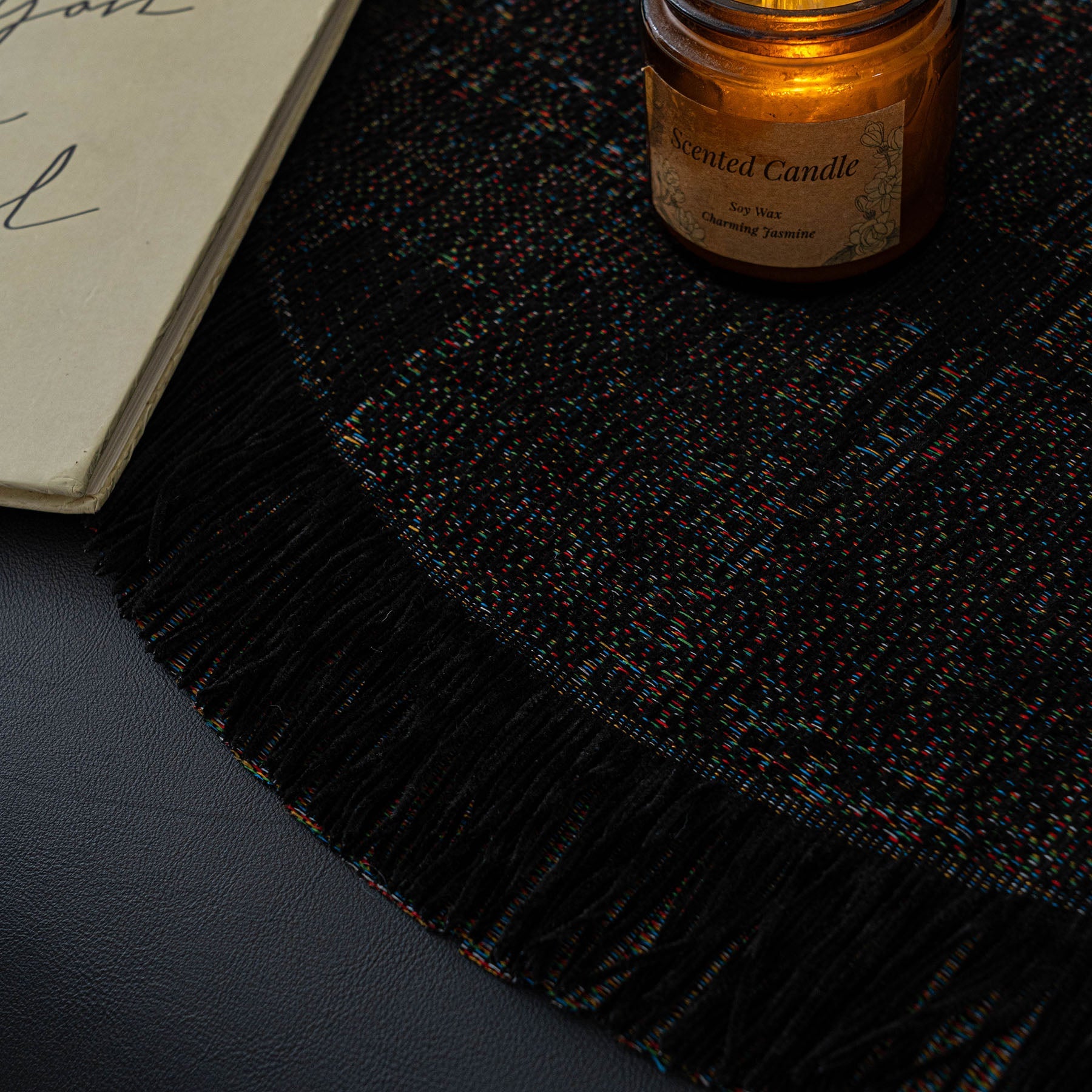 Chenille Sofa Cover Throw Blanket, Woven Textured Minimalist Wabi-Sabi Couch Cover