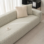 3D Jacquard Geometric Sofa Cover, High Stretch Soft Polar Fleece Slipcover for Couch
