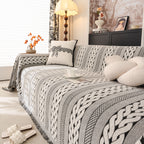 Sofa Cover Blanket Throw with Tassels, Decorative Furniture Protector for Dogs/Pets