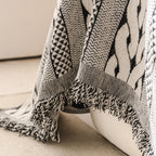 Sofa Cover Blanket Throw with Tassels, Decorative Furniture Protector for Dogs/Pets