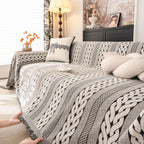 Sofa Cover Blanket Throw with Tassels, Decorative Furniture Protector for Dogs/Pets