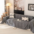 Sofa Cover Blanket Throw with Tassels, Decorative Furniture Protector for Dogs/Pets