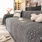 Sofa Cover Blanket Throw with Tassels, Decorative Furniture Protector for Dogs/Pets