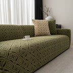 3D Jacquard Geometric Sofa Cover, High Stretch Soft Polar Fleece Slipcover for Couch