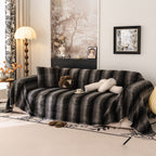 Faux Fur Sofa Cover Washable Furniture Protector for Sectional Warm & Fuzzy Slipcover