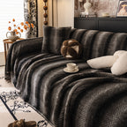 Faux Fur Sofa Cover Washable Furniture Protector for Sectional Warm & Fuzzy Slipcover