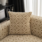3D Jacquard Geometric Sofa Cover, High Stretch Soft Polar Fleece Slipcover for Couch