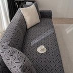 3D Jacquard Geometric Sofa Cover, High Stretch Soft Polar Fleece Slipcover for Couch