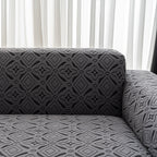 3D Jacquard Geometric Sofa Cover, High Stretch Soft Polar Fleece Slipcover for Couch